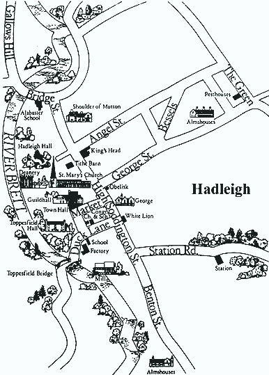 Map of Hadleigh, Suffolk