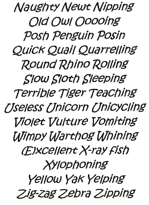 Animal Alphabet, a poem by Miss Ellen May Dunbavin