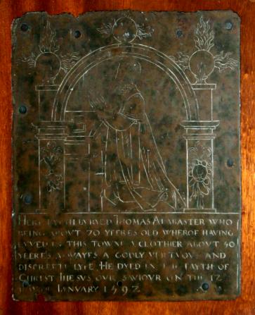 Thomas Alabaster brass in St. Mary`s Church, Hadleigh